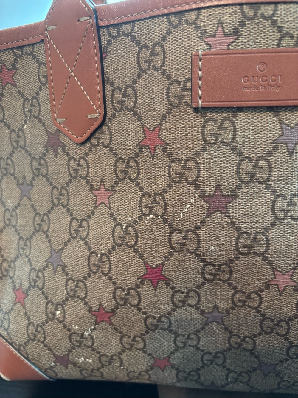 Authentic Gucci GG Supreme Star Tote with Matching Pochette - Rare Edition - Picture 3 of 16